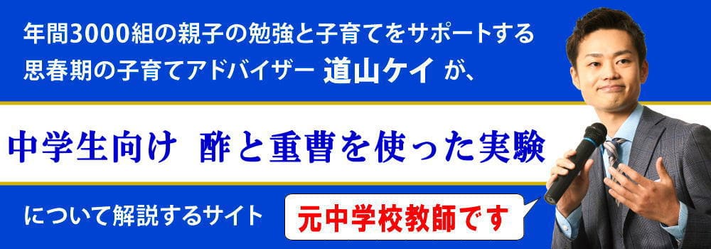 酢と重曹を使った自由研究のネタ＜＜小中学生におすすめ＞＞