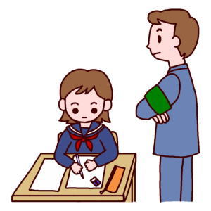 必死に受験勉強する中学生