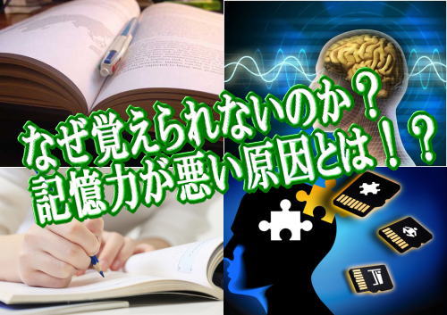 なぜ覚えられないのか？記憶力が悪い原因とは！？